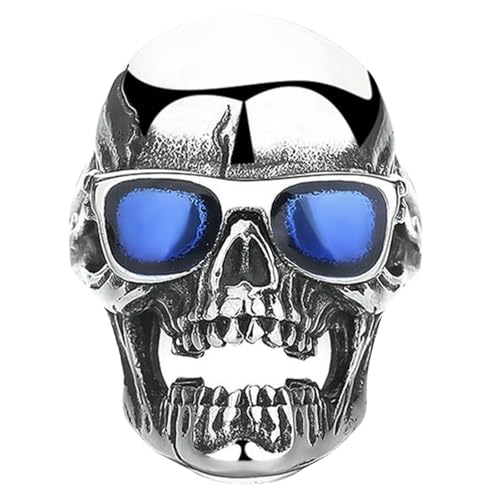Totenkopf-Ring aus Edelstahl, Gothic-Schmuck, einzigartiges Sonnenbrillen-Design, Geschenk für Ihn, 36 Totenkopf-Ring aus Edelstahl, Gothic-Schmuck, einzigartiges Sonnenbrillen-Design, Geschenk für Ihn, 36 von Jpltlvy