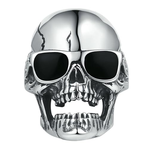 Totenkopf-Ring aus Edelstahl, Gothic-Schmuck, einzigartiges Sonnenbrillen-Design, Geschenk für Ihn, 7 Totenkopf-Ring aus Edelstahl, Gothic-Schmuck, einzigartiges Sonnenbrillen-Design, Geschenk für Ihn, 7 von Jpltlvy