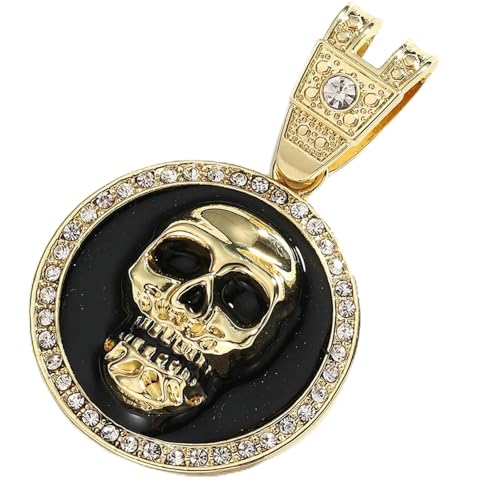 Tropföl-Totenkopf-Anhänger, kubanische Gliederkette, Hip-Hop-Herren-Halskette, mutig, trendig, Schmuck, Geschenk für ihn, urbanisches Straßenzubehör, Tennis Tropföl-Totenkopf-Anhänger, kubanische Gliederkette, Hip-Hop-Herren-Halskette, mutig, trendig, Schmuck, Geschenk für ihn, urbanisches Straßenzubehör, Tennis von Jpltlvy