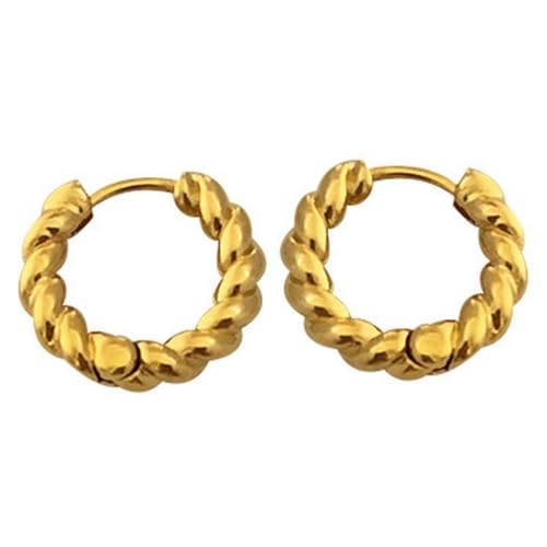 Twisted Golden Kleine Creolen Chic Ins-Style Ohrringe für Frauen Täglich Vielseitige Mode Ohrschmuck, Ohrring von Jpltlvy