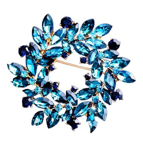 Vintage Kristall Blumenkranz Brosche für Frauen Elegante Anstecknadel Kleidung Dekor Geschenk, Brosche von Jpltlvy