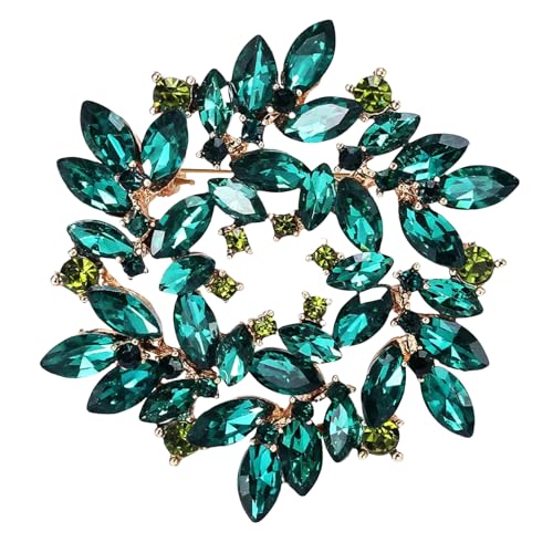 Vintage Kristall Blumenkranz Brosche für Frauen Elegante Anstecknadel Kleidung Dekor Geschenk, Brosche von Jpltlvy