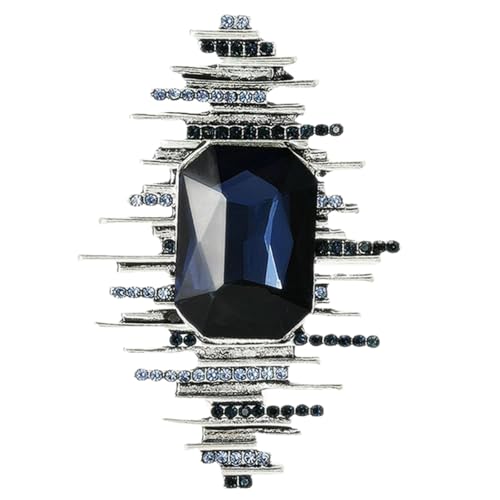 Vintage Kristall Rhombus Brosche Frauen Elegant Geometrische Pin Mode Blazer Zubehör Geschenk, Brosche von Jpltlvy