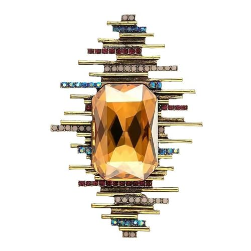 Vintage Kristall Rhombus Brosche Frauen Elegant Geometrische Pin Mode Blazer Zubehör Geschenk, Brosche von Jpltlvy