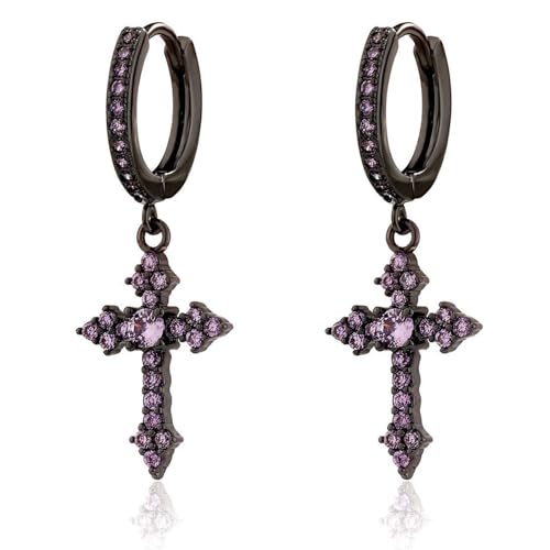 Zirkonia Kreuz Kreis Ohrclip für kein Piercing schmerzfreies Schraubendesign Unisex Geschenk Männer Frauen, Ear Clips-2 Zirkonia Kreuz Kreis Ohrclip für kein Piercing schmerzfreies Schraubendesign Unisex Geschenk Männer Frauen, Ear Clips-2 von Jpltlvy