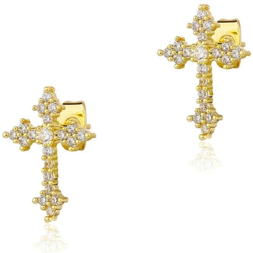 Zirkonia Kreuz Ohr Manschette Hip Hop Stil für Alltag Unisex Design Geschenk für Männer Frauen von Jpltlvy