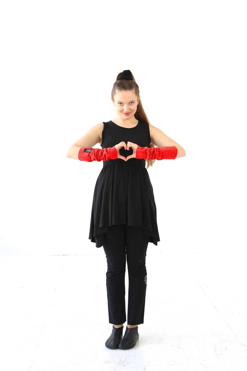 Rote Polartec Fleece Texting Handschuhe, Fingerlose Armstechnarme, Geschenk Unter 25 Rote Polartec Fleece Texting Handschuhe, Fingerlose Armstechnarme, Geschenk Unter 25 von Jqlovesu