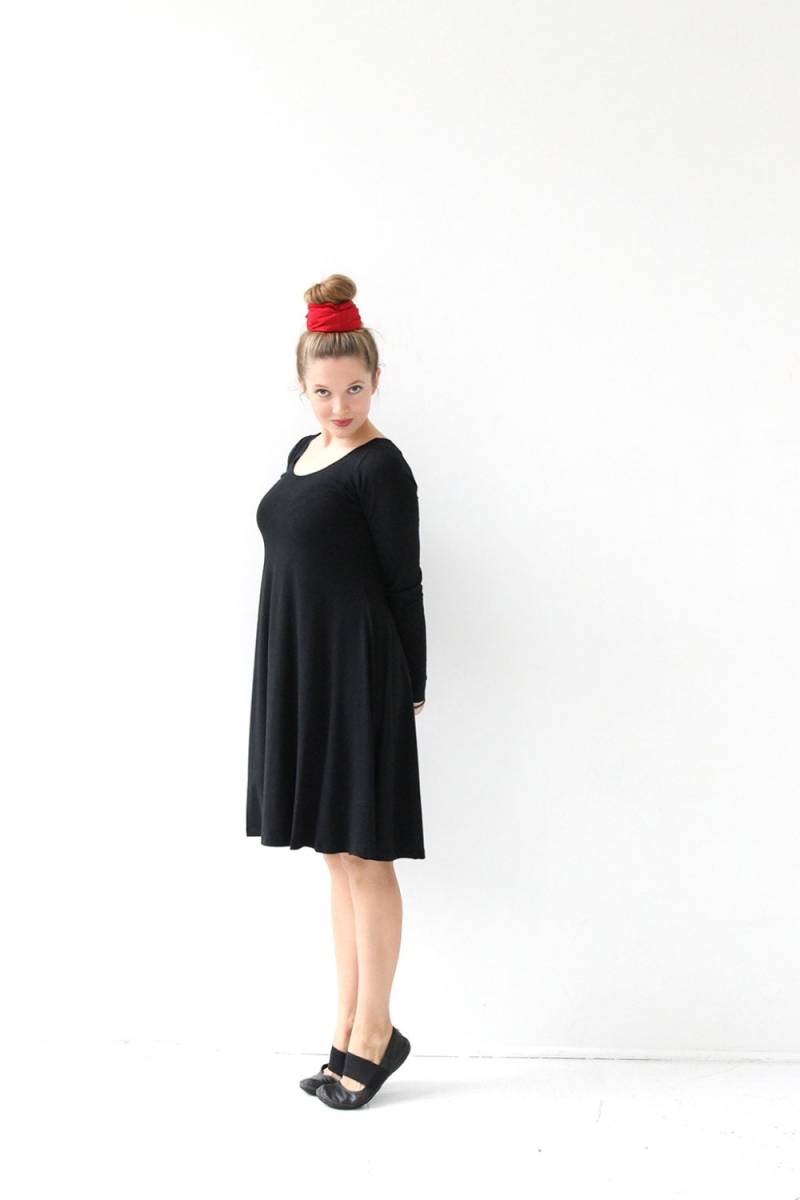 Schwarzes Kleid| Eine Linie Flowy Midi Lose Fit Übergroße Plus Size Kleider| Holiday Dress| Geschenkideen Für Sie Schwarzes Kleid| Eine Linie Flowy Midi Lose Fit Übergroße Plus Size Kleider| Holiday Dress| Geschenkideen Für Sie von Jqlovesu