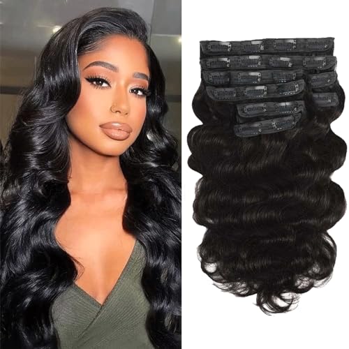 Jreitsere Body Wave Clip in Haarverlängerungen für Schwarze Frauen Menschliches Haar Clip In Extensions Echthaar Natürliche Schwarze Farbe Voller Kopf 8/Pcs 100g 14 Zoll Jreitsere Body Wave Clip in Haarverlängerungen für Schwarze Frauen Menschliches Haar Clip In Extensions Echthaar Natürliche Schwarze Farbe Voller Kopf 8/Pcs 100g 14 Zoll von Jreitsere