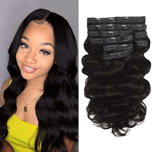 Jreitsere Body Wave Clip in Haarverlängerungen für Schwarze Frauen Menschliches Haar Clip In Extensions Echthaar Natürliche Schwarze Farbe Voller Kopf 8/Pcs 100g 18 Zoll Jreitsere Body Wave Clip in Haarverlängerungen für Schwarze Frauen Menschliches Haar Clip In Extensions Echthaar Natürliche Schwarze Farbe Voller Kopf 8/Pcs 100g 18 Zoll von Jreitsere