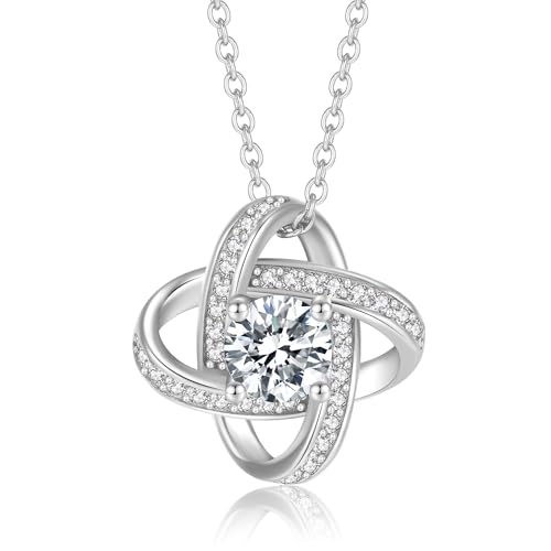 Jrêveinfini Ewiger Knoten Kleeblatt Kette Damen Silber 925 mit Anhänger, Mutter Tochter Kette Mama mädchen, Personalisiert Halskette Freundin, Schmuck Geschenke Damen Frauen Valentinstag Muttertag oma von Jrêveinfini