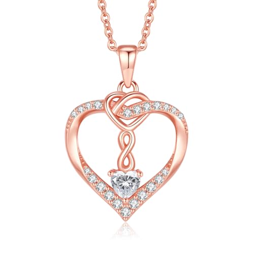 Jrêveinfini Herz Kette Halskette Damen Rosegold Silber 925 Anhänger, Mutter Tochter Kette Mama, Unendlichkeitszeichen Herz Kette Freundin, Schmuck Geschenke Damen Frauen Valentinstag oma Jrêveinfini Herz Kette Halskette Damen Rosegold Silber 925 Anhänger, Mutter Tochter Kette Mama, Unendlichkeitszeichen Herz Kette Freundin, Schmuck Geschenke Damen Frauen Valentinstag oma von Jrêveinfini