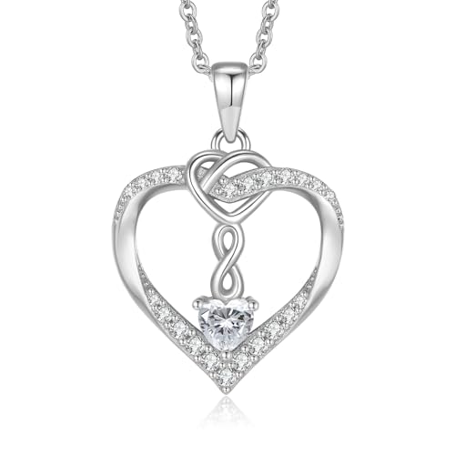 Jrêveinfini Herz Kette Halskette Damen Silber 925 mit Anhänger, Mutter Tochter Kette Mama, Unendlichkeitszeichen Herz Kette Freundin, Schmuck Geschenke Damen Frauen Valentinstag Muttertag oma von Jrêveinfini