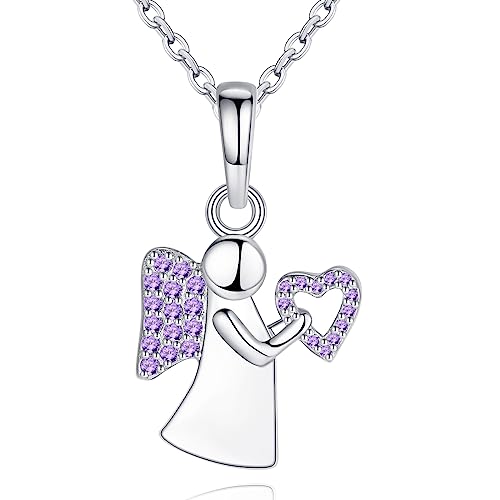 Jrêveinfini Schutzengel Kette Anhänger Damen Silber 925, Mutter Tochter Kette Mama, Schutzengel Taufe Glücksbringer Kette Teenager Mädchen Kinder, Geschenke für Frauen Mädchen von Jrêveinfini