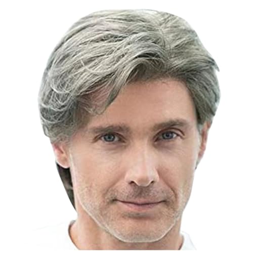 Jrifedptry Herrenperücken mit, Hitzebeständig, Kleberfrei, Synthetische Perücken für Männer, Kurze Perücken, Cosplay-Perücken, Perücke für Den Täglichen Gebrauch von Jrifedptry