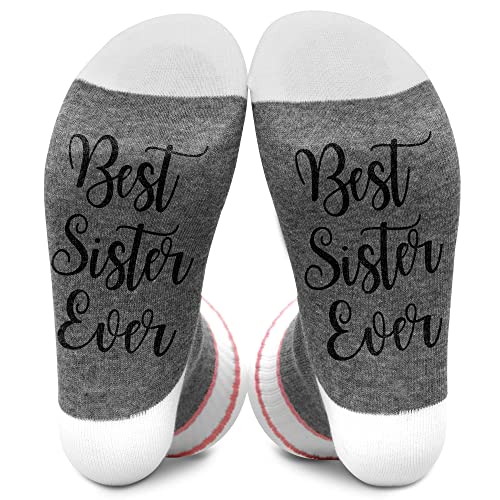 Best Sister Ever Socken, Geschenke für Schwestern, Socken für Frauen Größe 38-46, Geschenke für Familien Freunde zum Geburtstag Erntedankfest Weihnachtstag - A04, grau Best Sister Ever Socken, Geschenke für Schwestern, Socken für Frauen Größe 38-46, Geschenke für Familien Freunde zum Geburtstag Erntedankfest Weihnachtstag - A04, grau von Jripars