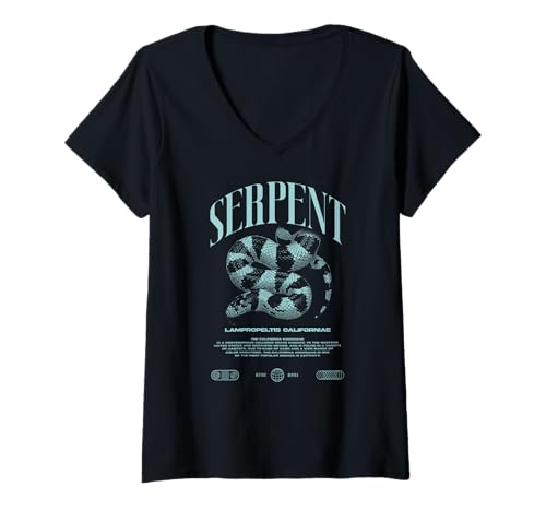 Damen California Kingsnake Schlangenbesitzer T-Shirt mit V-Ausschnitt Damen California Kingsnake Schlangenbesitzer T-Shirt mit V-Ausschnitt von Jrrts California Kingsnake