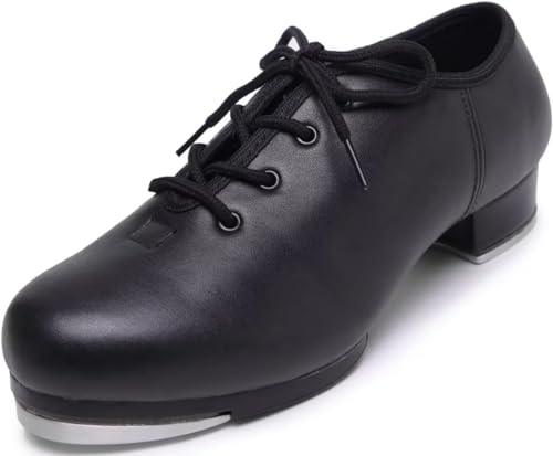 Jruzn Steppschuhe für Damen: Stepptanzschuhe aus Leder mit Schnürung für Mädchen und Erwachsene (Schwarz, Erwachsene, Damen, 36.5, Numerisch, EU Schuhgrößensystem, M) von Jruzn