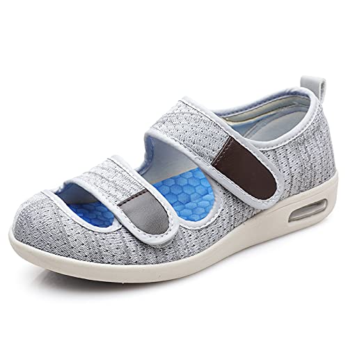 Jrysxc Plantarfasziitis-Schuhe für Damen, orthopädische Diabetiker-Slipper-Damensandalen mit Fußgewölbeunterstützung, Luftkissen-Plattform-Sneaker-Schuhe von Jrysxc