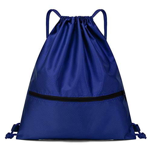 Jsdoin Kordelzugbeutel mit Kordelzug, Turnbeutel damen,Turnbeutel Daypack Gym Bag Mit Aussentasche Verstellbar Tunnelzug Gymsack mit Innentasche für Sport (Marineblau) von Jsdoin