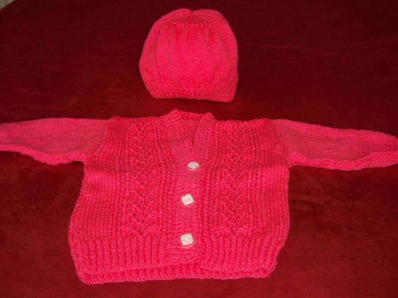 Hand Gestrickte Mädchen Cardigan Und Hut, Handgemachte Set, Gestrickt Stricken, Geschenk Für Mädchen, Winter-Set von Jstitchuk