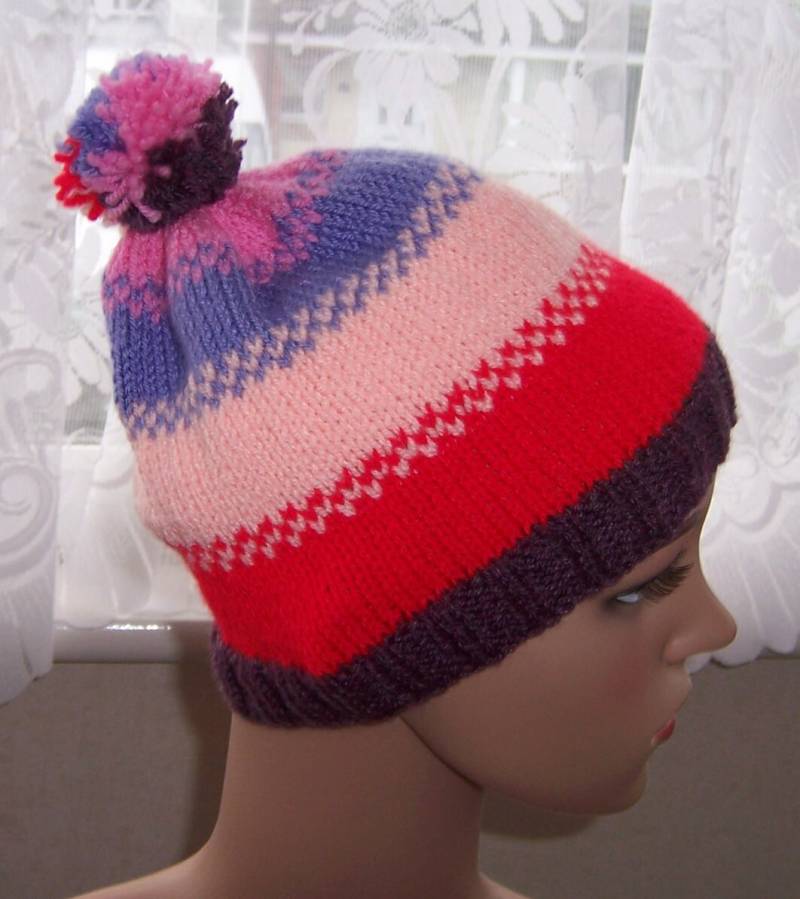 Handgestrickte Hut, Wintermütze, Mütze, Pom Von Hand Gestrickt, Gemacht, Stricken, Gestrickte Einzigartiges Design von Jstitchuk