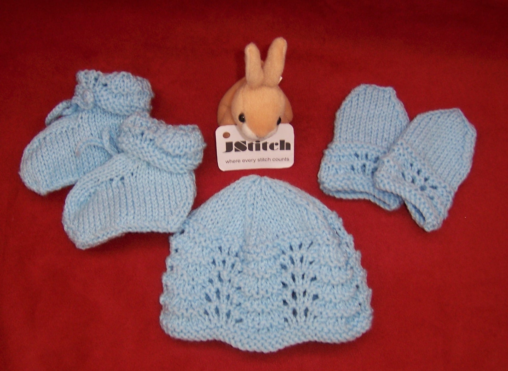 Neugeborenen Geschenkset, Handgestricktes Babyparty, Neugeborenengeschenk, Bootees, Mütze, Mitts von Jstitchuk