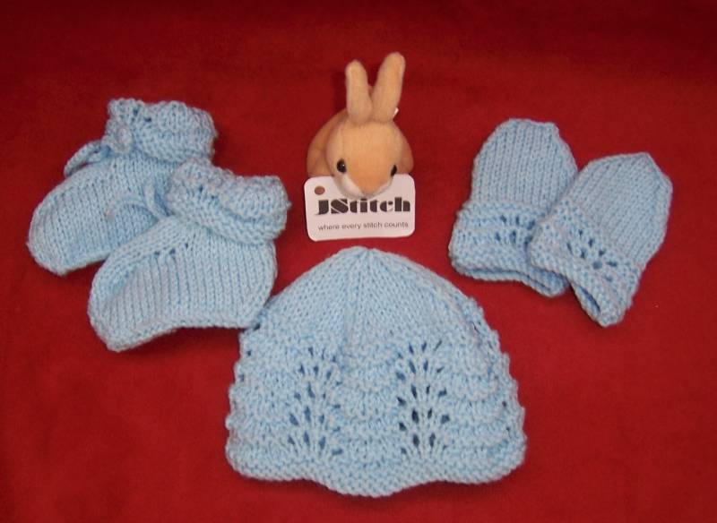 Neugeborenen Geschenkset, Handgestricktes Babyparty, Neugeborenengeschenk, Bootees, Mütze, Mitts von Jstitchuk