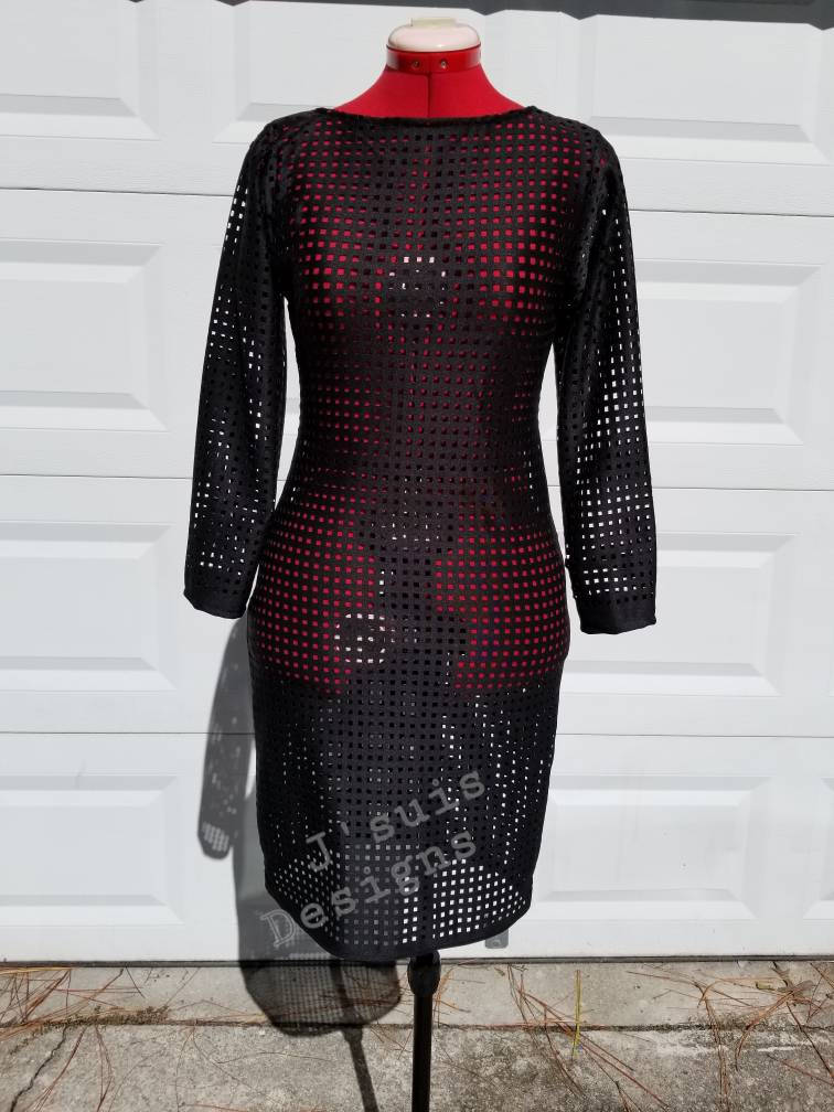 Schwarze Käfig Figurbetontes Kleid Schwarze Käfig Figurbetontes Kleid von JsuisDesigns