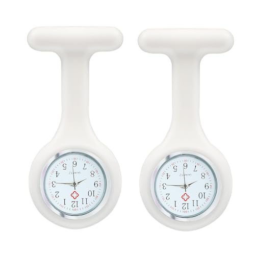 Jtffjsy Krankenschwesteruhr, Brosche, Schlüsselanhänger, Silikon, PLC mit Pin/Clip, für Damen für das Gesundheitswesen, Weiß / Weiß Jtffjsy Krankenschwesteruhr, Brosche, Schlüsselanhänger, Silikon, PLC mit Pin/Clip, für Damen für das Gesundheitswesen, Weiß / Weiß von Jtffjsy