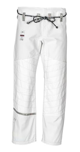 Ju-Sports BJJ Hose A3 Select Neo Weiß I Jiu Jitsu Hose mit Schnürbund mit elastischer Kordel & Langer Knieverstärkung I 100% Baumwolle & dichtes Rip-Stop Gewebe von Ju-Sports
