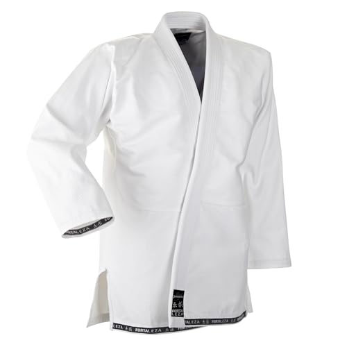 Ju-Sports BJJ Jacke Fortaleza pro Weiß A2 I Jujutsu Anzug für Erwachsene I Kampfanzug mit extra verstärkten oft beanspruchten Stellen I Aus einem Stück geschneidert I 100% Baumwolle von Ju-Sports
