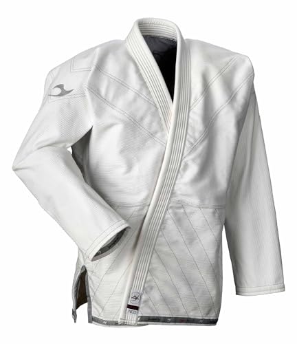 Ju-Sports BJJ Jacke Fortaleza pro Weiß A3H I Jujutsu Anzug für Erwachsene I Kampfanzug mit extra verstärkten oft beanspruchten Stellen I Aus einem Stück geschneidert I 100% Baumwolle von Ju-Sports