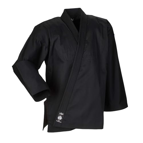 Ju-Sports Element Jacke Schwarz regular cut 150 I Judoanzug Jacke Kinder & für Erwachsene I Judogi Jacke aus langlebigem Mischgewebe I Doppelt verstärkter Schulter- & Brustbereich von Ju-Sports