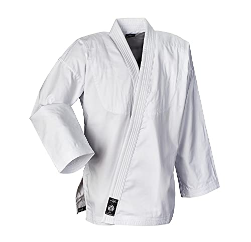 Ju-Sports Element Jacke Weiß slim cut 170 I Judoanzug Jacke Kinder & für Erwachsene I Judogi Jacke aus langlebigem Mischgewebe I Doppelt verstärkter Schulter- & Brustbereich von Ju-Sports