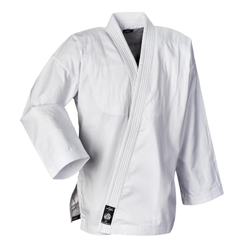 Ju-Sports Element Jacke Weiß slim cut 180 I Judoanzug Jacke Kinder & für Erwachsene I Judogi Jacke aus langlebigem Mischgewebe I Doppelt verstärkter Schulter- & Brustbereich von Ju-Sports