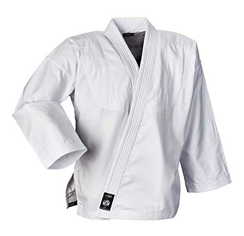 Ju-Sports Element Jacke Weiß wide cut 150 I Judoanzug Jacke Kinder & für Erwachsene I Judogi Jacke aus langlebigem Mischgewebe I Doppelt verstärkter Schulter- & Brustbereich von Ju-Sports