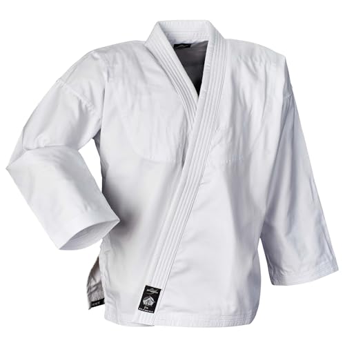 Ju-Sports Element Jacke Weiß wide cut 190 I Judoanzug Jacke Kinder & für Erwachsene I Judogi Jacke aus langlebigem Mischgewebe I Doppelt verstärkter Schulter- & Brustbereich von Ju-Sports