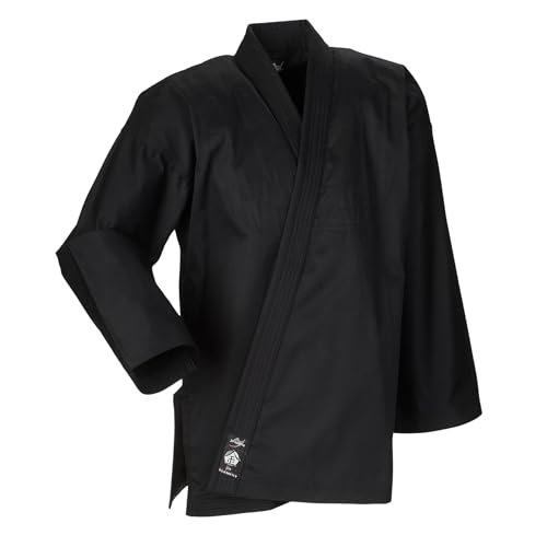 Ju-Sports Element Jacke schwarz slim cut 160 I Judoanzug Jacke Kinder & für Erwachsene I Judogi aus langlebigem Mischgewebe I Doppelt verstärkter Schulter- & Brustbereich von Ju-Sports