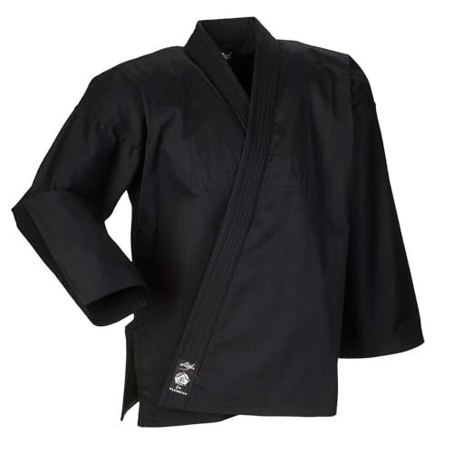 Ju-Sports Element Jacke schwarz wide cut 180 I Judoanzug Jacke Kinder & für Erwachsene I Judogi Jacke aus langlebigem Mischgewebe I Doppelt verstärkter Schulter- & Brustbereich von Ju-Sports