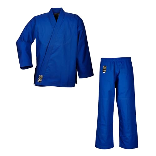 Ju-Sports SV Premium Ju-Jutsu Anzug Ronin Blau 180 I Superleichter Jujutsu Anzug für Erwachsene I BJJ Gi Herren mit eingesticktem Kanji-Zeichen I 100% Baumwolle von Ju-Sports