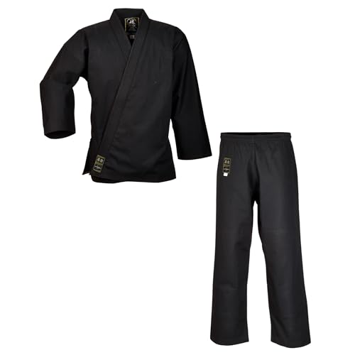 Ju-Sports SV Premium Ju-Jutsu Anzug Ronin Schwarz 170 I Superleichter Jujutsu Anzug für Erwachsene I BJJ Gi Herren mit eingesticktem Kanji-Zeichen I 100% Baumwolle von Ju-Sports