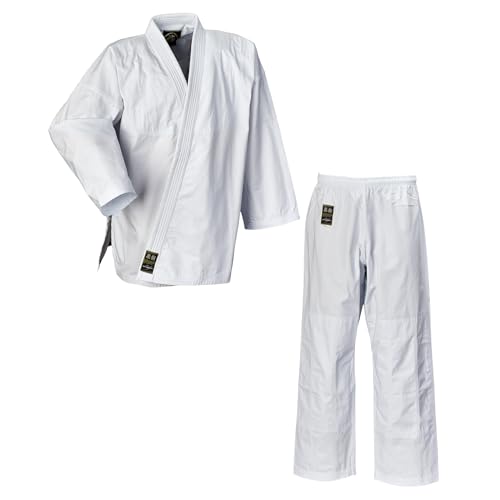 Ju-Sports SV Premium Ju-Jutsu Anzug Ronin Weiß 150 I Superleichter Jujutsu Anzug für Erwachsene I BJJ Gi Herren mit eingesticktem Kanji-Zeichen I 100% Baumwolle von Ju-Sports