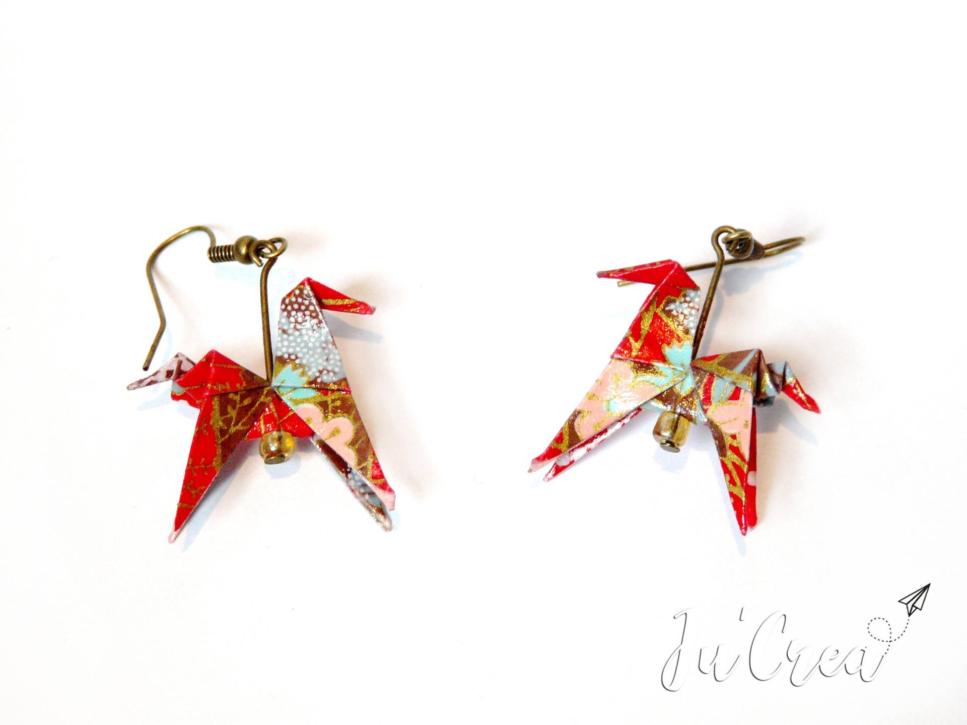 Rotes Pferd Origami Ohrringe Rotes Pferd Origami Ohrringe von JuCreaBoutique