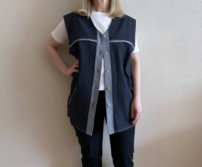 Damen Weste Dunkelblaue Ärmellose Jacke Extra Große Größe von JuJuVintageFinds
