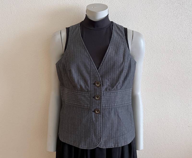 Damen Weste Graue Formelle Ausgestattet Baumwollmischung Steampunk Edwardian Renaissance Barock Victorian von JuJuVintageFinds