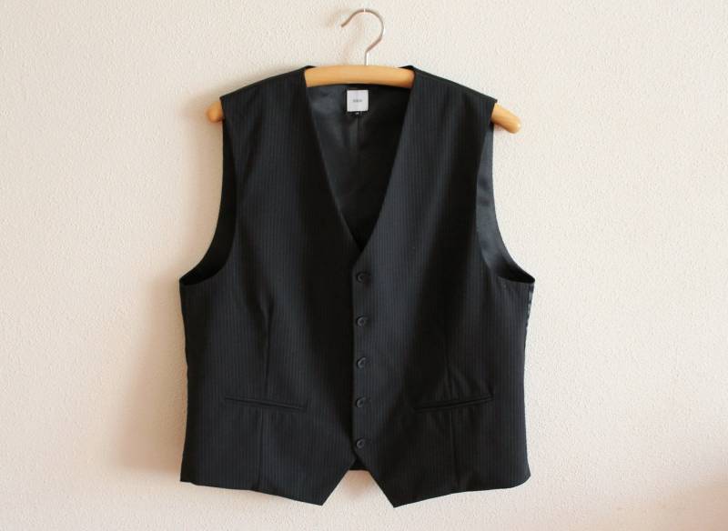 Herren Weste Schwarze Schwarz Weste Schwarz Gestreift Wolle Taillierte Edwardian Victorian Renaissance Steampunk von JuJuVintageFinds