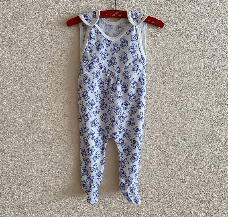 Vintage Säuglings Kleidung Neugeborene Latzhose Baby Strampler Pyjamas Einteiler Overalls Kinder Baumwollmischung von JuJuVintageFinds