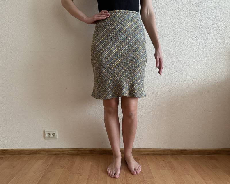 Wollmischung Rock Frauen A-Line Midi Knie-Länge Futter Hohe Taille Kleine Größe von JuJuVintageFinds
