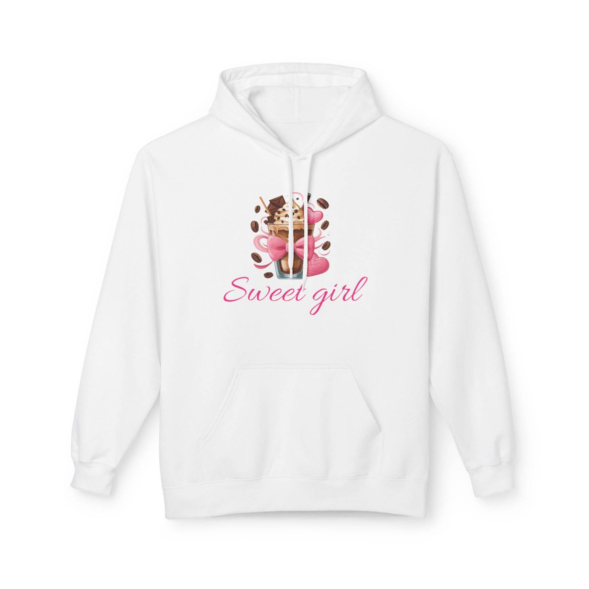 Sweet Girl Cupcake Illustration Hoodie | Pink Dessert Graphic von JuKissDesign